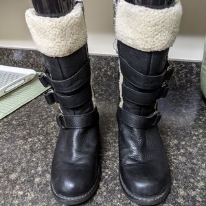 Harley-Davidson Black and Cream Combat Boots